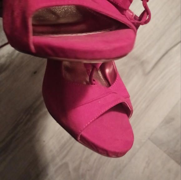 Liliana high heels red open toe sandals - Picture 8 of 9